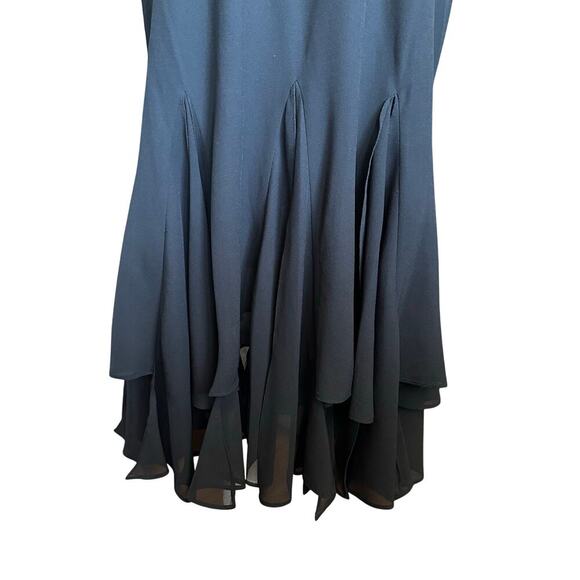 Vintage 90s MSK black Handkerchief Hem Style Elastic Waist Skirt - Picture 4 of 6